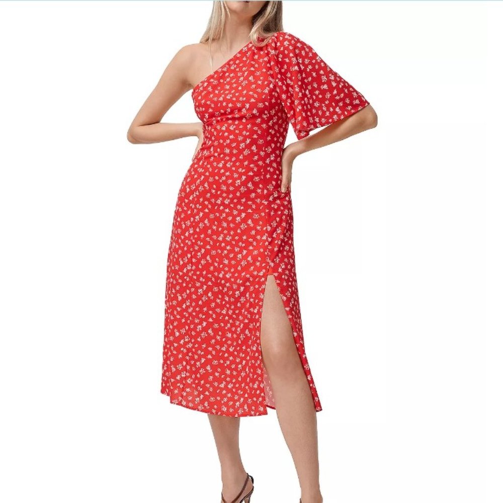 NWOT French Connection Floral One Shoulder Dress with Slit